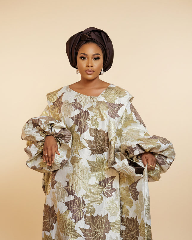 Boubou brocart bolatito - Beige