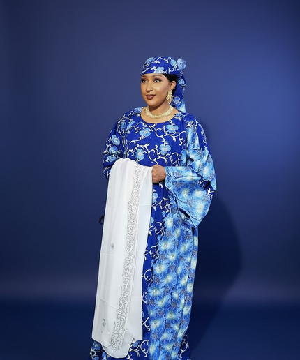 Dentelle nigeriane safiha - Bleu