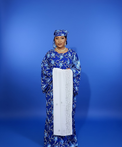 Dentelle nigeriane safiha - Bleu