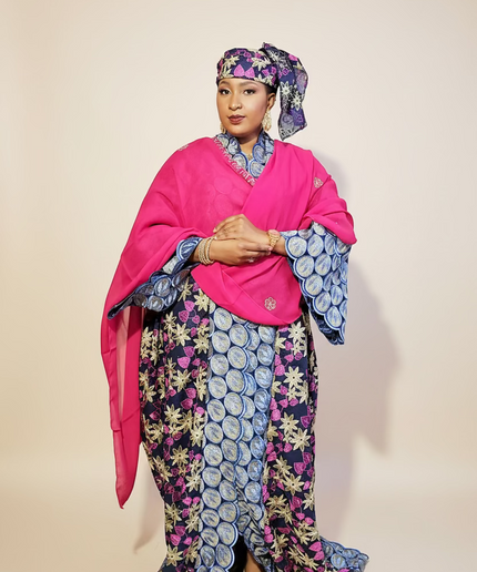 Dentelle nigeriane namira - Fuchsia