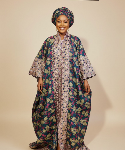 Dentelle nigeriane namira - Bleu fuchsia