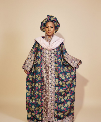 Dentelle nigeriane namira - Bleu fuchsia