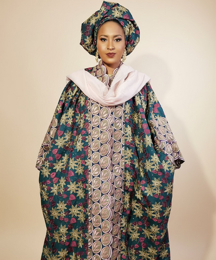 Dentelle nigeriane namira - Bleu fuchsia