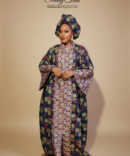 Dentelle nigeriane namira - Bleu fuchsia