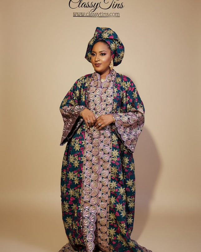 Dentelle nigeriane namira - Bleu fuchsia
