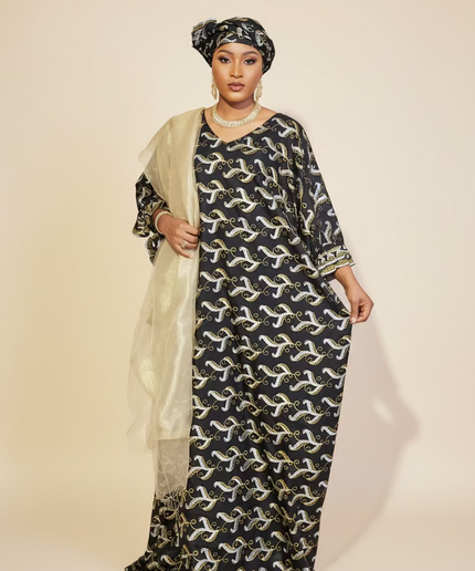 Dentelle nigeriane safiha - Noir