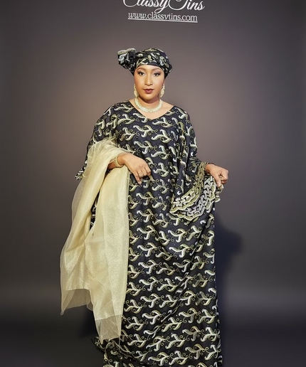 Dentelle nigeriane safiha - Noir