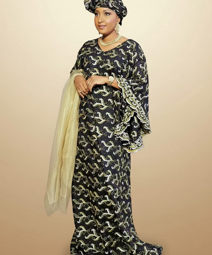 Dentelle nigeriane safiha - Noir