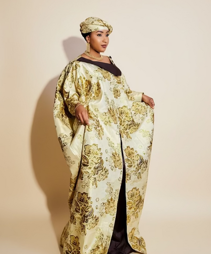 Boubou brocart meena - Marron gold