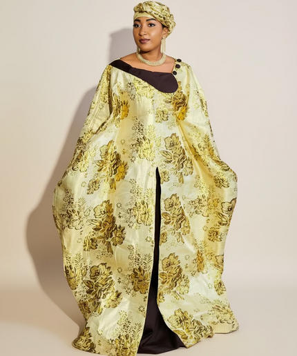 Boubou brocart meena - Marron gold