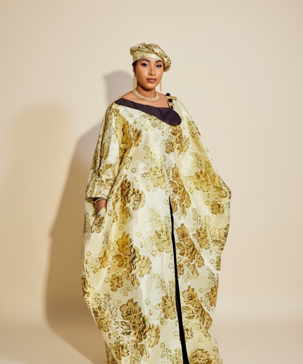 Boubou brocart meena - Marron gold