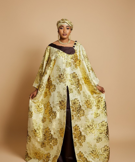 Boubou brocart meena - Marron gold
