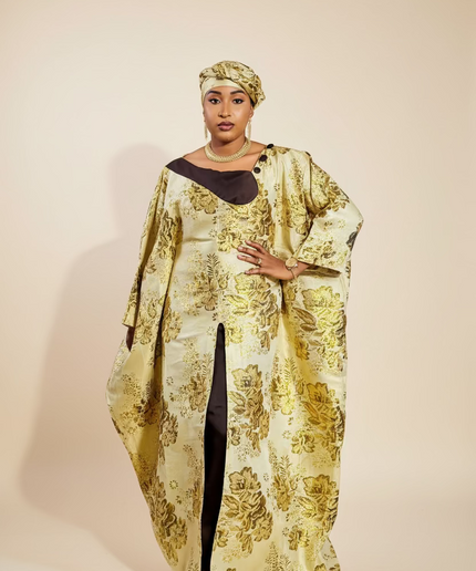 Boubou brocart meena - Marron gold