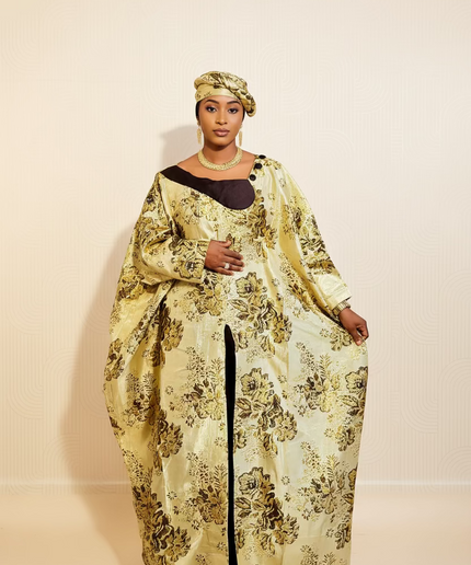 Boubou brocart meena - Marron gold