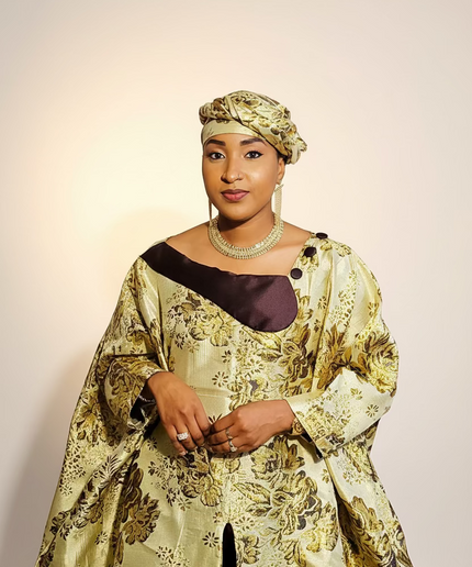 Boubou brocart meena - Marron gold