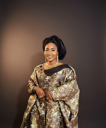 Boubou brocart meena - Marron