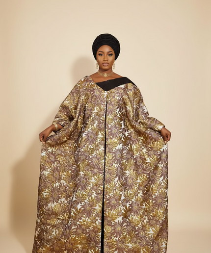 Boubou brocart meena - Marron