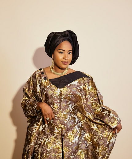 Boubou brocart meena - Marron