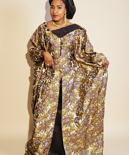 Boubou brocart meena - Marron