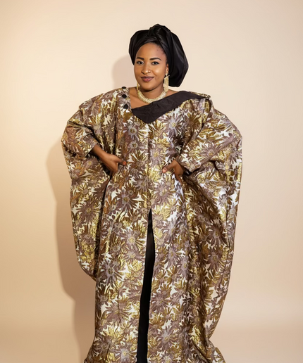 Boubou brocart meena - Marron