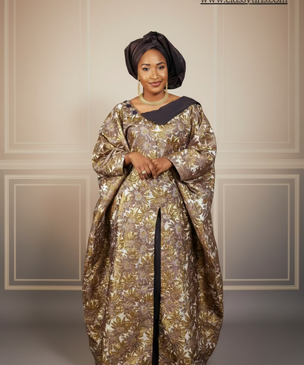 Boubou brocart meena - Marron