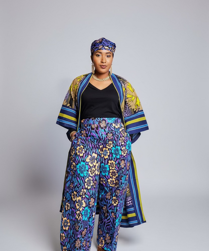 Ensemble Adejoke  kimono wax aso oke