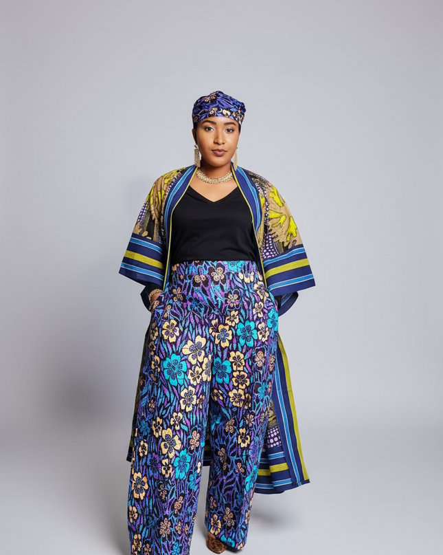 Ensemble Adejoke  kimono wax aso oke
