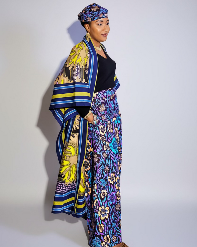 Ensemble Adejoke  kimono wax aso oke