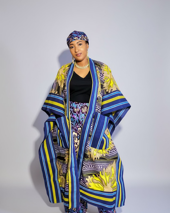 Ensemble Adejoke  kimono wax aso oke