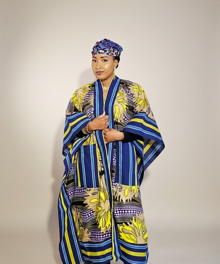 Ensemble Adejoke  kimono wax aso oke