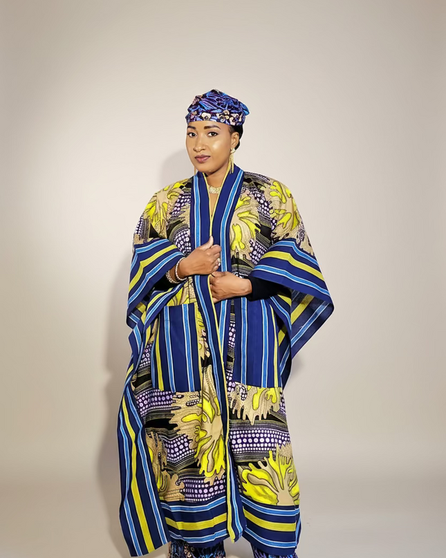 Ensemble Adejoke  kimono wax aso oke