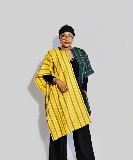 Midi kimono aso oke - Jaune vert
