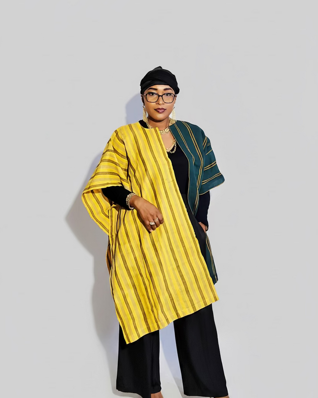 Midi kimono aso oke - Jaune vert
