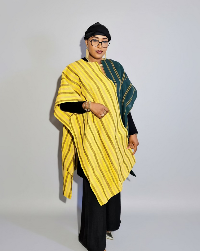 Midi kimono aso oke - Jaune vert