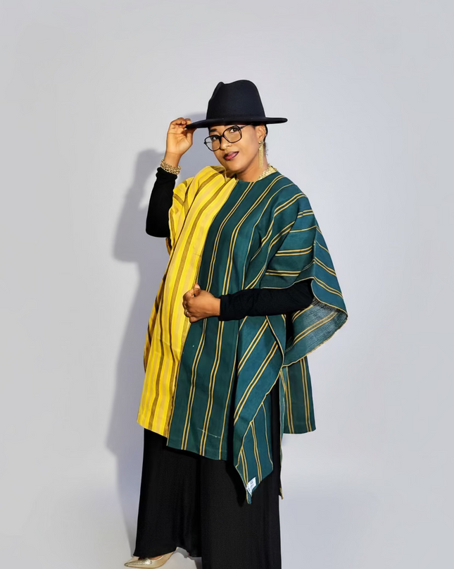 Midi kimono aso oke - Jaune vert