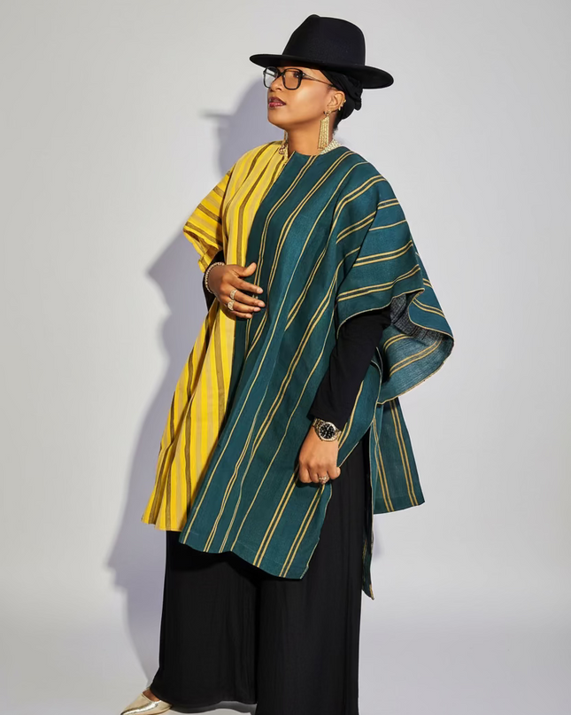 Midi kimono aso oke - Jaune vert