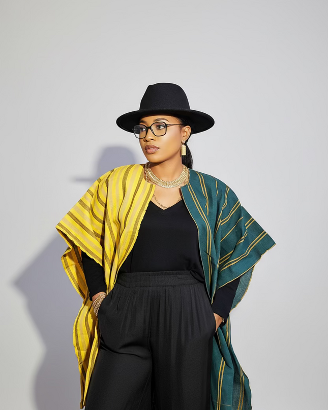 Midi kimono aso oke - Jaune vert