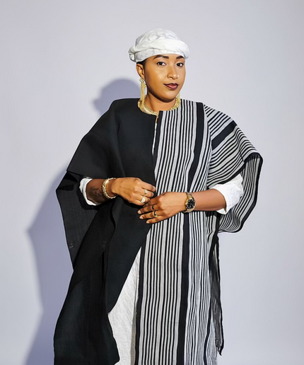 Midi kimono aso oke - Noir