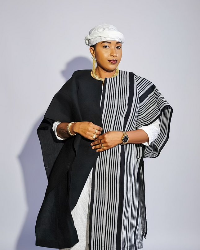 Midi kimono aso oke - Noir