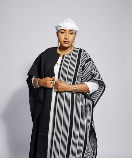 Midi kimono aso oke - Noir