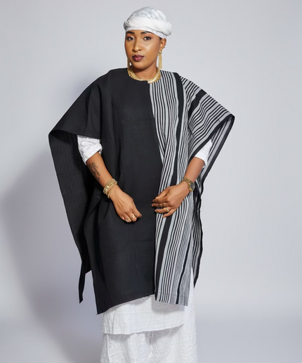 Midi kimono aso oke - Noir