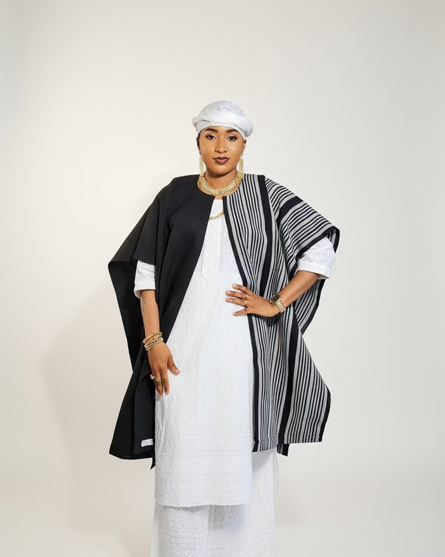 Midi kimono aso oke - Noir
