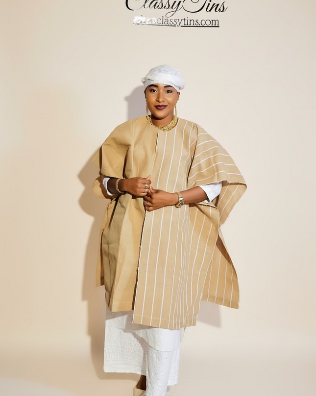 Midi kimono aso oke - Beige