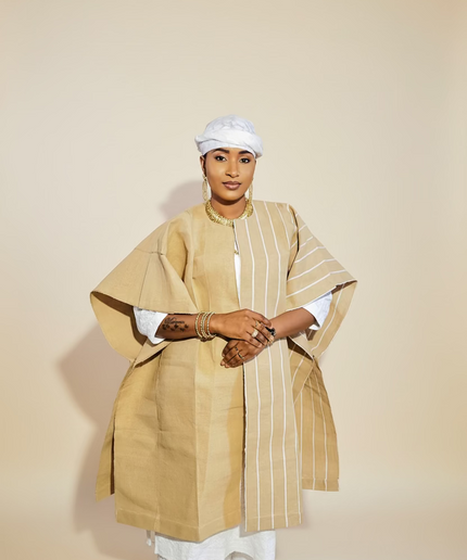 Midi kimono aso oke - Beige