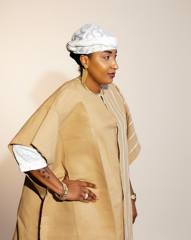 Midi kimono aso oke - Beige