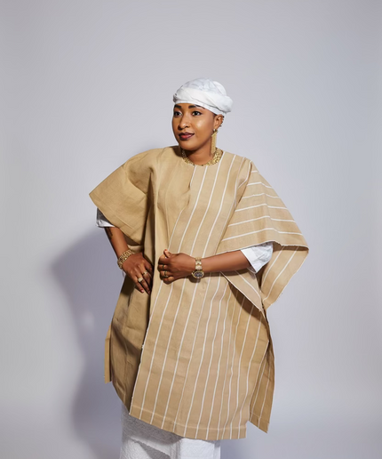 Midi kimono aso oke - Beige