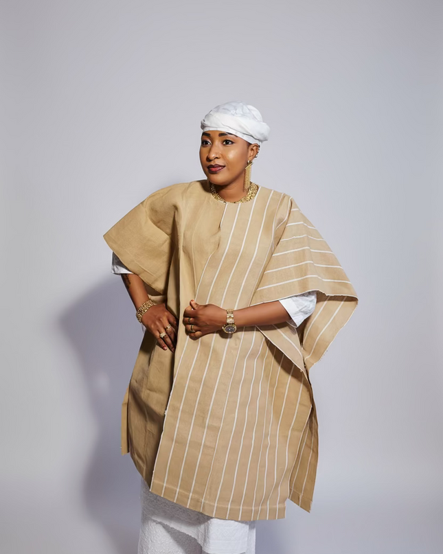 Midi kimono aso oke - Beige