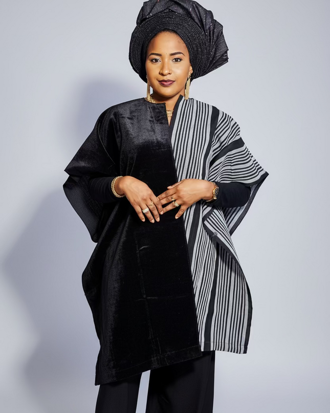 Midi kimono aso oke - Noir