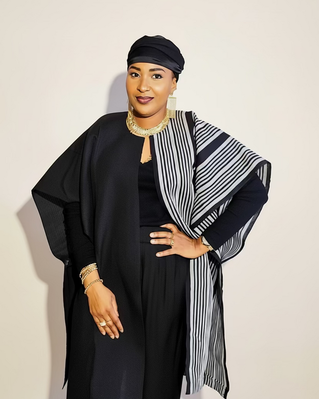 Midi kimono aso oke - Noir