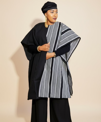 Midi kimono aso oke - Noir